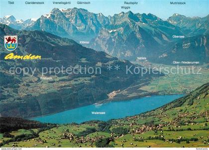 Amden Walensee SG Fliegeraufnahme Walensee