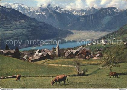 Amden Walensee SG mit Walensee und Glaernisch