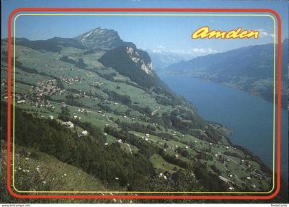 Amden Walensee SG Panorama mit Walensee und Leistkamm