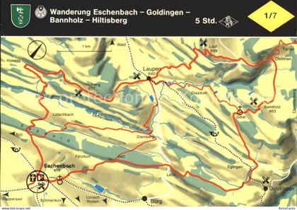 Eschenbach SG Wander Landkarte Eschenbach Goldingen Bannholz Hiltisberg