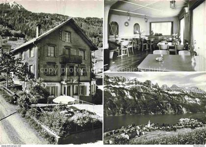 Quarten Walensee SG Gasthaus Grueebli Gastraum Panorama Walensee Alpen