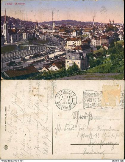 St. Gallen San Gallo  Sogn Gagl  St-Gall Bahnhof Strecke 1919