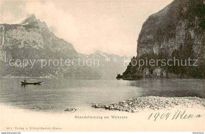 Walensee Wallensee SG Abendstimmung am Walensee