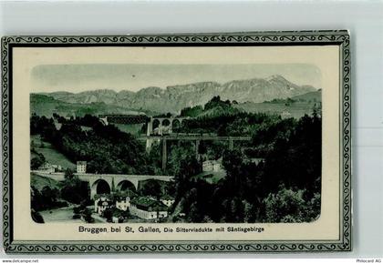 9000 Bruggen 1911 Prägedruck Sitterviadukte - 10577614