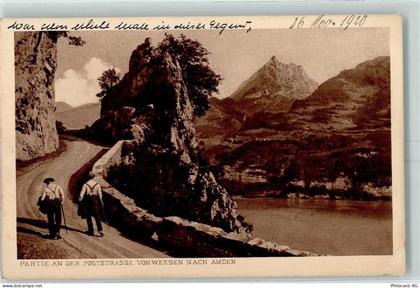 8872 Weesen 1920 - Partie an der Poststrasse von Weesen nach Amden - 10389319
