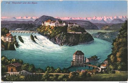 CPA Carte Postale Suisse Neuhausen am Rheinfall  -Rheinfall und die Alpen VM59405