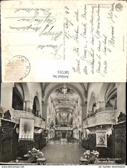 587215,Foto Ak Basilika Mariastein Chor u. Orgel Metzerlen-Mariastein Switzerland