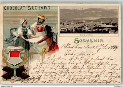 4500 Solothurn Soleure 1900 Lithographie Tracht Wappen Soleure Werbung C... - 13568423