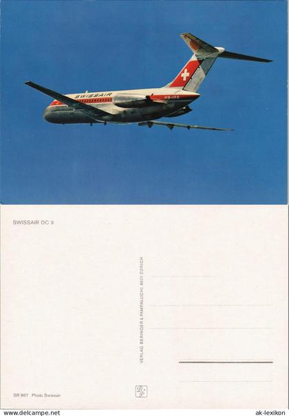 Ansichtskarte .Schweiz Flugwesen Flugzeug SWISSAIR DC 9 1980