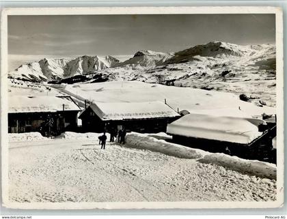 Breil Brigels Flablager mit Piz Mundaun und Signinagruppe Feldpost Winte... - 11089126