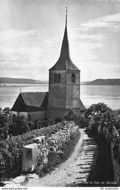 C242 Switzerland Gleresse et  Lac de Bienne  vintage postcard