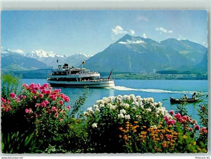 Thunersee Am Thunersee Blümlisalp und Niesen Personendampfschiff Binnens... - 10282159
