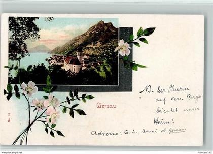 6442 Gersau - Blick nach Gersau Kirche Blumen - 11093727