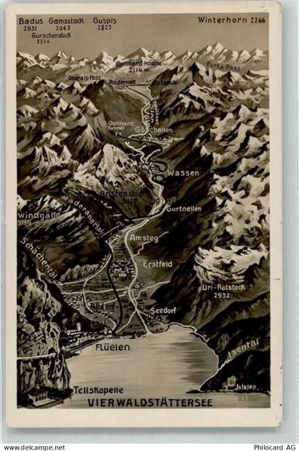 6440 Vierwaldstättersee - Landkarte Seedorf Erstfeld Amsteg - 39695090