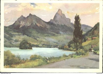 Lauerz Lauerzersee Kuenstlerkarte