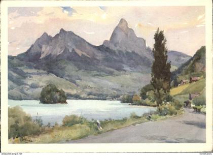 Lauerz Lauerzersee Kuenstlerkarte