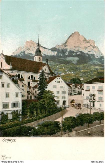 Schwyz SZ Ortsansicht mit Kirche