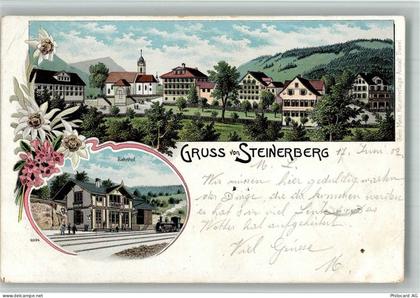 6416 Steinerberg 1902 BOAKC Bahnhof Eisenbahn Kirche - 13717468