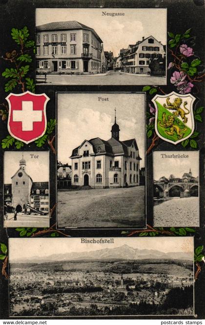 Bischofszell, Mehrbild-AK mit Wappen, 1911