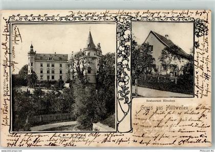 8536 Hüttwilen 1903 Gebrauchsspuren Restaurant Hirschen Schloss Steinegg... - 13224262