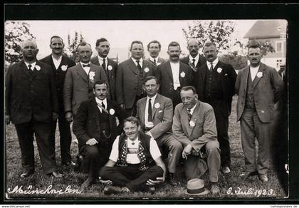 Foto-AK Münchwilen, Herren in Anzügen, 8. Juli 1923