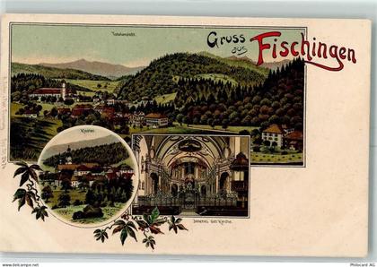 8376 Fischingen Lithographie Kloster Kirche - 13601323