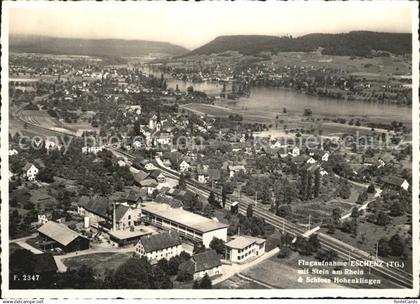 Eschenz Fliegeraufnahme mit Stein und Rhein Schloss-Hohenklingen