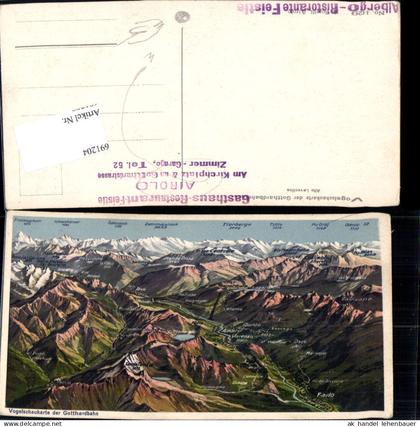 691204 Vogelschau Vogelschaukarte Gotthardbahn Faido Peccia Airolo Osco Leventina Tessin