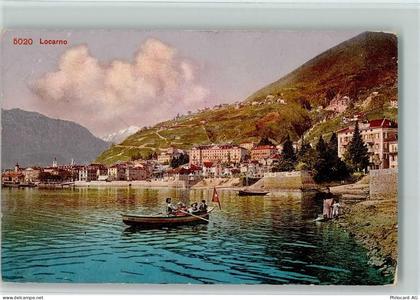 6600 Locarno 1909 - Blick nach Locarno Ruderboot - 10147894
