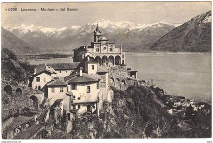 Suisse - Tessin - Locarno - Madonna del Sasso - Carte Postale pour Lyon (France) - 7 août 1912