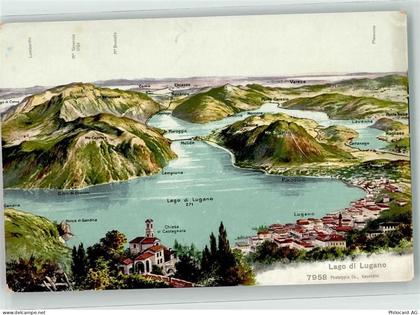 6900 Lugano - Vogelschau Lago di Lugano - 39409098