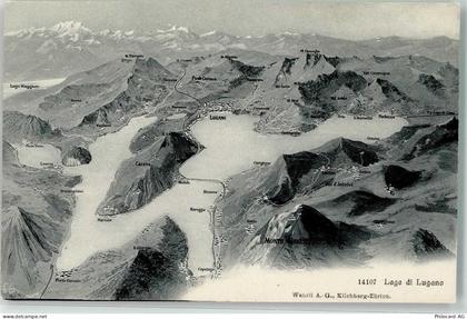 6900 Lugano - Vogelschau Lago di Lugano - 39499482