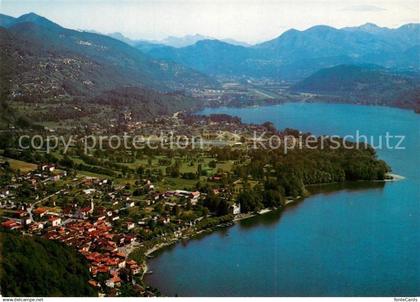 Caslano Luganersee Alpenpanorama Fliegeraufnahme