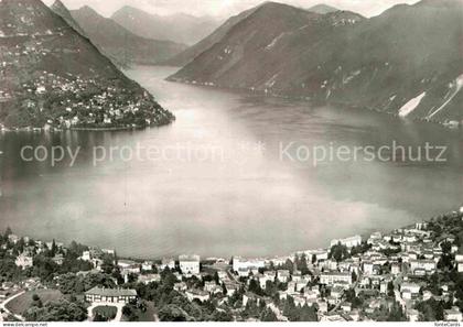 Paradiso TI Luganersee Alpen Fliegeraufnahme