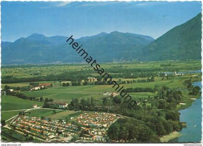 Tenero am Lago Maggiore - Camping T.C.S. - Luftaufnahme - AK Grossformat - Verlag Photoglob-Wehrli Zürich gel. 1