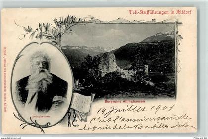 6468 Attinghausen 1901 - Burgruine Portrait von Attinghausen Off PK von ... - 13191173
