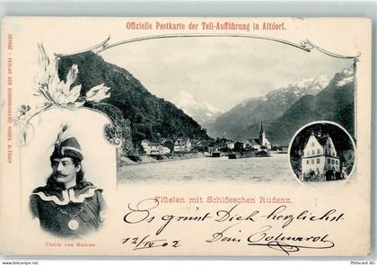 6454 Flüelen 1902 - Ulrich von Rudenz Flüelen mit Schlösschen Rudenz Off... - 13127992