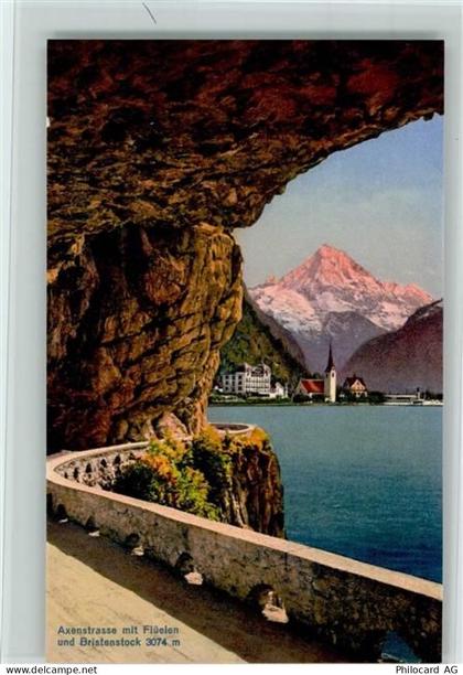6454 Flüelen - Axenstrasse mit Flüelen und Bristenstock Morgenrot - 12110311
