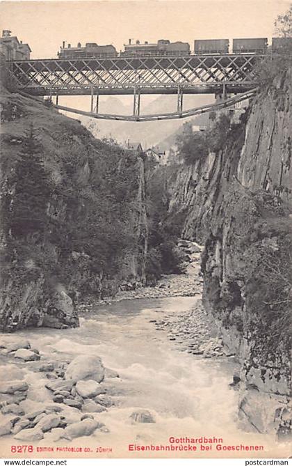GÖSCHENEN (UR) Gotthardbahn - Eisenbahnbrücke bei Goeschenen - Verlag Photoglob 8278