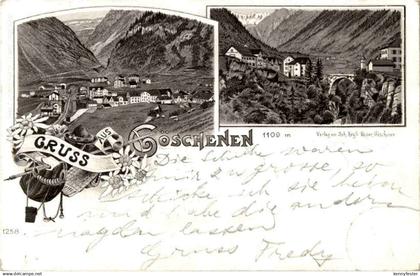 Gruss aus Göschenen - Litho