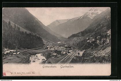 AK Gurtnellen, Panorama mit Bahnhof