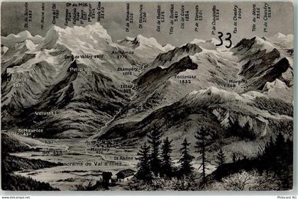 1880 Bex - Val d'Illiez Vogelschau - 39497783