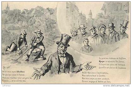suisse - ref C322- dessin illustrateur - morges et echallens - carte bon etat  -