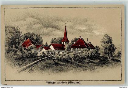 1276 Gingins Künstlerkarte Village vaudois sign. Ch. Kern - 13248127
