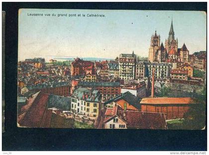 52223 / VD Vaud > Lausanne - VUE DU GRAND PONT ET LA CATHEDRALE Suisse Switzerland  # 4800 pc