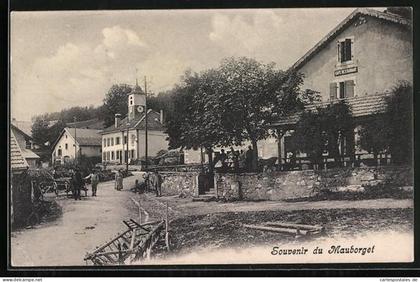 AK Mauborget, Cafe Restaurant mit Blick auf die Kirche