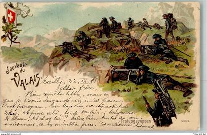 1892 Morcles 1898 Lithographie Festungstruppen Wappen Carl Künzli Zürich... - 13271461