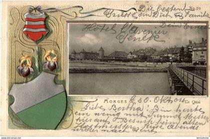 Morges - Prägekarte - Litho