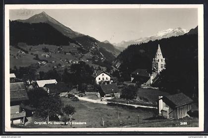 AK Ormont-Dessous, Cergnat, Eglise avec Pic Chaussy et l`Oldenhorn
