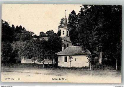 1052 Le Mont-sur-Lausanne 1906 Foto AK Kirche du Mont - 38193937